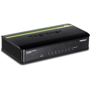 TRENDnet TE100-S8 8-Port Unmanaged Fast Ethernet Switch, Desktop, fanless